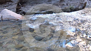 Two Shots of a Flowing River at Zion National Park Utah Shot