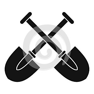 Two shovels icon, simple style
