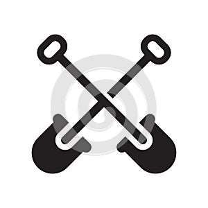 Two Shovels icon vector isolated on white background, Two Shovel