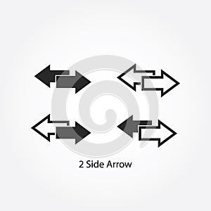 Two side arrow left and right direction vector illustration.
