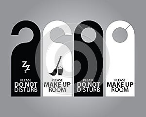 Two Side Black and White Door Hanger Tags for Room in Hotel or Resort photo