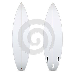 Two-sided blank surfboard isolated on white background. photo