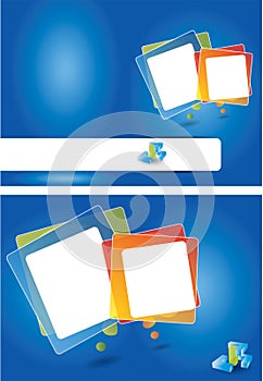 Two sided blue vector brochure design