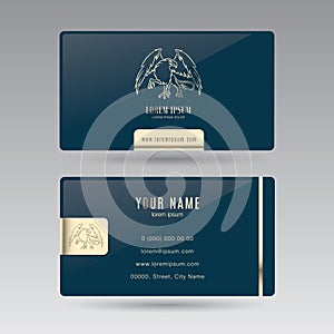 Two-sided horizontal elegant Business card Griffin luxury