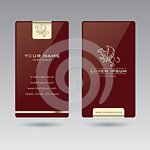 Two-sided luxury vertical Business card Griffin02.