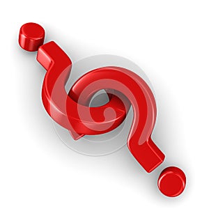 Two sign question on white