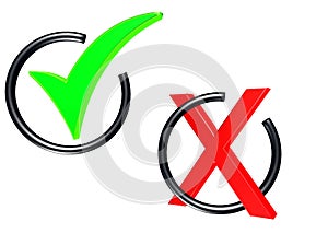 Two signs are positive and negative on a white background