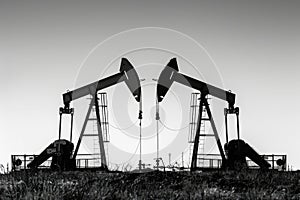 Two silhouette of oil pump