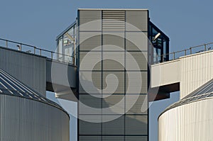 Two silos of an industrial plant