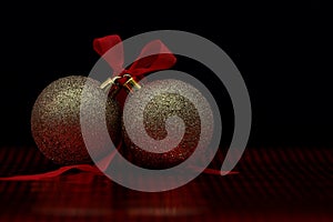 Two silver Christmasballs