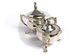 Two Silver Chromed sugar basin