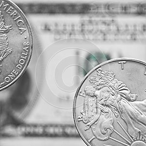 Two silver dollar coins