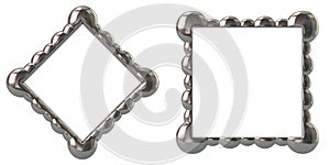 Two silver frames for painting 3d illustration