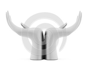 Two silver hands isolated