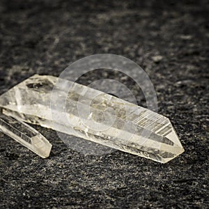 Two single crystals of quartz