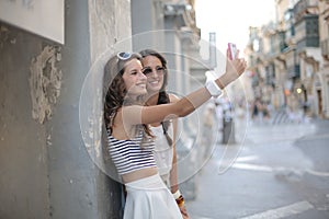Two sisters doing a selfie