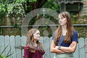 Two sisters and one is a teenager not happy with her little sister