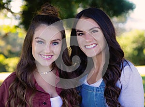 Two sisters at a park