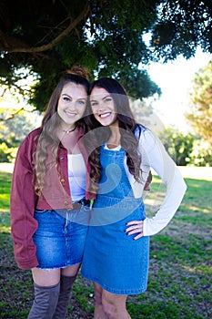 Two sisters at a park