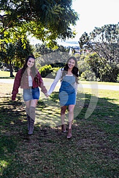 Two sisters at a park