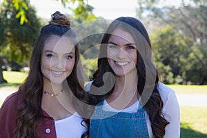 Two sisters at a park