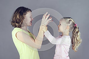 Two sisters quarrel, swear, argue