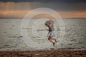 Two sisters  on the shore of the sea