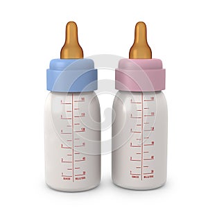 Two six ounce milk bottles for babies photo