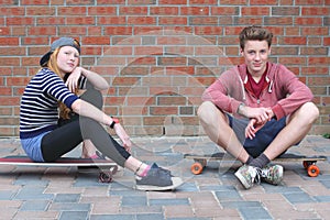 Two skateboarder