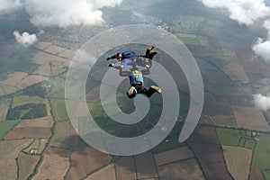 Two skydivers in freefall