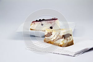 Two slice cheesecake