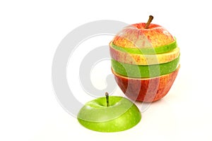 Two sliced apples