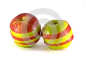 Two sliced apples