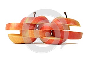 Two sliced apples