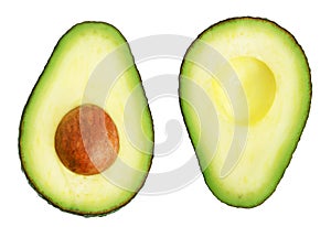 Two slices of avocado