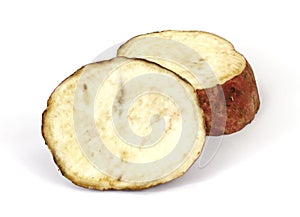 Two slices of cut batata photo