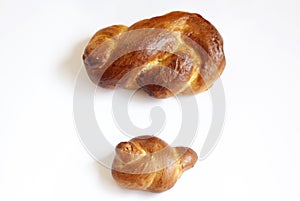 Two small challah bread