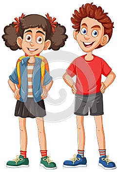 Two smiling kids in vibrant colors