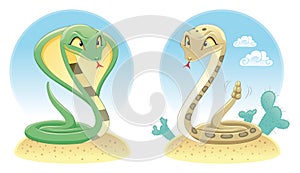 Two Snakes: Cobra and Pit Viper.