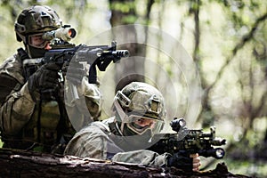 Two snipers on military operation