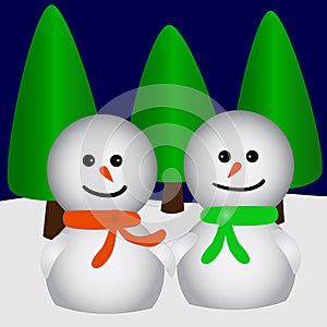 Two snowfriends in love