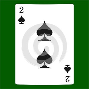 Two spades. Card suit icon vector, playing cards symbols vector