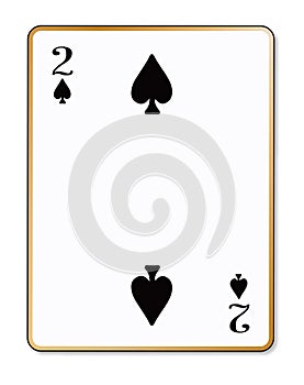 Two Spades Isolated Playing Card