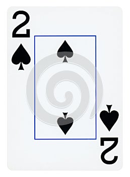Two of Spades playing card - isolated on white
