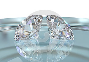 Two sparkling diamonds