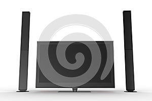 Two speakers and a plasma tv 2