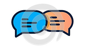 Two Speech Bubbles with Text Lines Icon - Messaging, vector design Generative AI