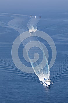 Two speed boats