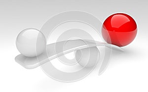 Two spheres compare (balance concept)