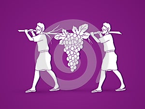 Two spies of Israel carrying grapes of Canaan